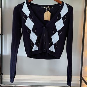 BRANDY MELVILLE ARGYLE CARDIGAN